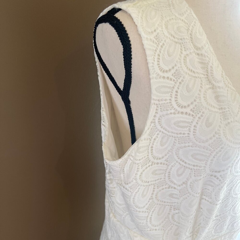 NWT Christopher & Banks Cream Lace Sleeveless Party Dress, Lined, Size 16 - Picture 3 of 16